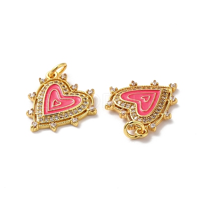 Rack Plating Brass Micro Pave Clear Cubic Zirconia Charms KK-D074-04G-08-1