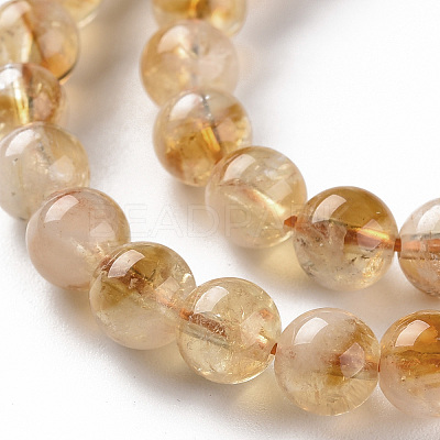 Heated Natural Citrine Beads Strands G-S362-105B-1
