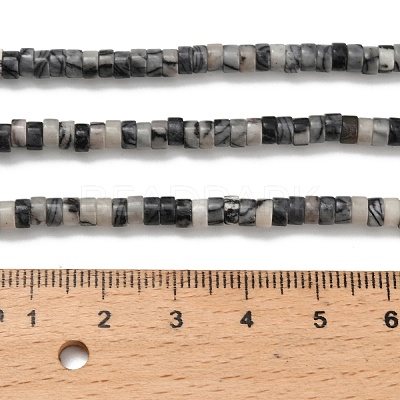 Natural Black Netstone Beads Strands G-Z110-A23-2x4mm-1