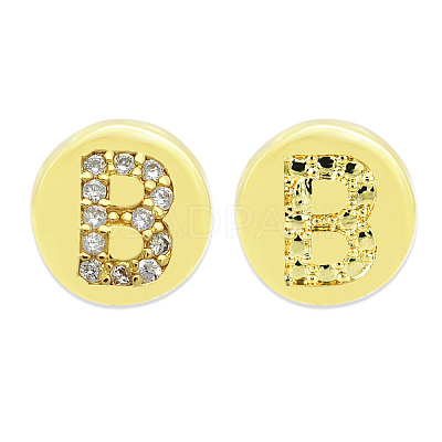Brass Micro Pave Clear Cubic Zirconia Beads KK-T030-LA843-BX3-1