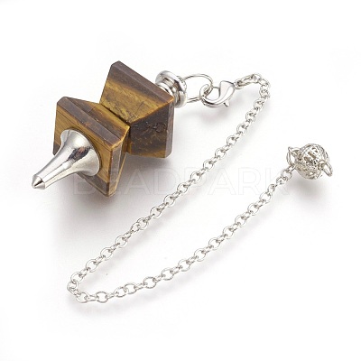 Natural Tiger Eye Dowsing Pendulums KK-F756-09A-1