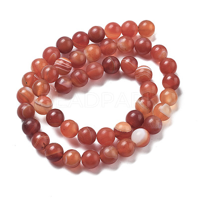 Natural Grade A Striped Agate/Banded Agate Beads Strands G-E478-03-8mm-1