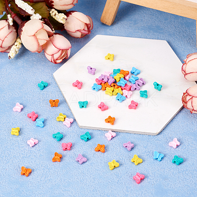 56Pcs 7 Colors Spray Painted Alloy Beads FIND-TA0002-99-1