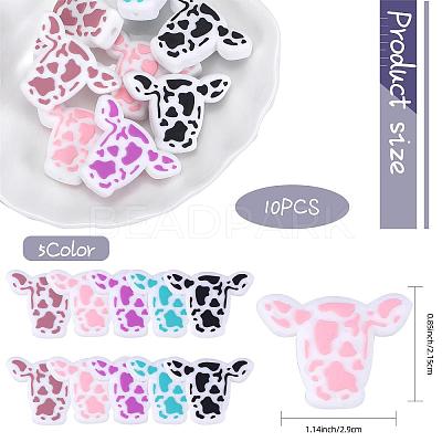 10Pcs 5 Colors Silicone Beads JX809A-1