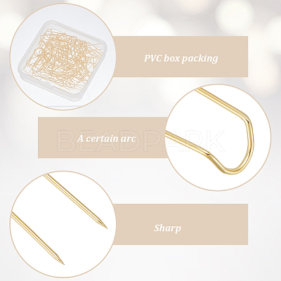 100Pcs Stainless Steel U Shaped Cloth Locating Needle for Sewing Quilting Crafts and Embroidery DIY-SP0007-55G-1