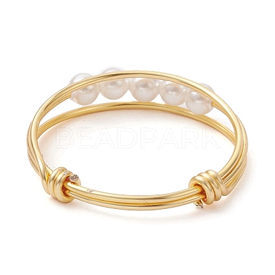 Round Shell Pearl Rings RJEW-TA00117-1
