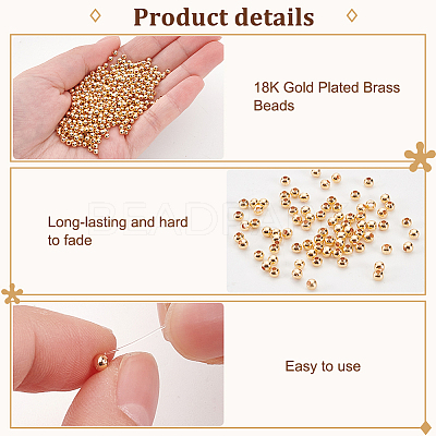 Brass Round Spacer Beads KK-PH0006-40B-1