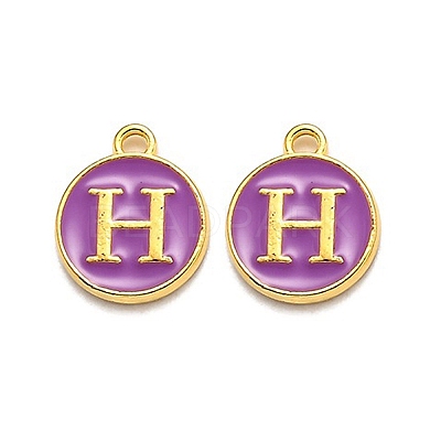 Golden Plated Alloy Enamel Charms LS-ENAM-Q437-12H-1