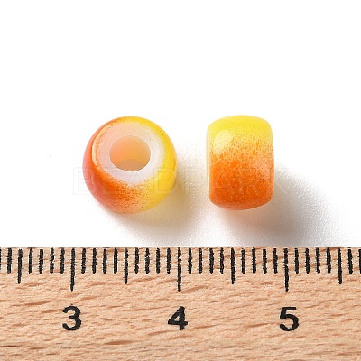 Spray Painted ABS Plastic European Beads KY-G033-02A-03-1