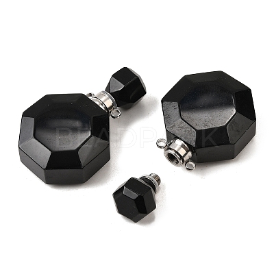Natural Mixed Stone Perfume Bottle Pendants G-L623-13P-1