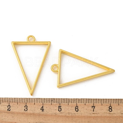 Rack Plating Alloy Triangle Open Back Bezel Pendants PALLOY-S047-09E-FF-1