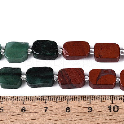 Natural Fuchsite & Red Jasper & Rainbow Moonstone Beads Strands G-T144-14B-01-1