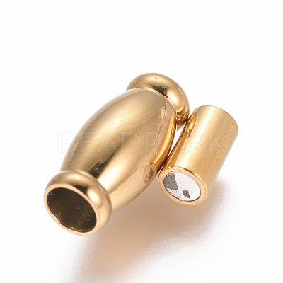 304 Stainless Steel Magnetic Clasps with Glue-in Ends STAS-G203-04G-B-1
