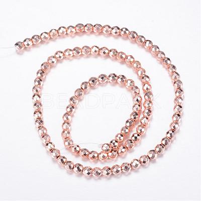 Electroplate Non-magnetic Synthetic Hematite Bead Strands G-Q465-16RG-1