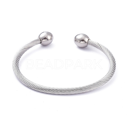 Tarnish Resistant 304 Stainless Steel Cuff Bangles BJEW-M284-12P-1