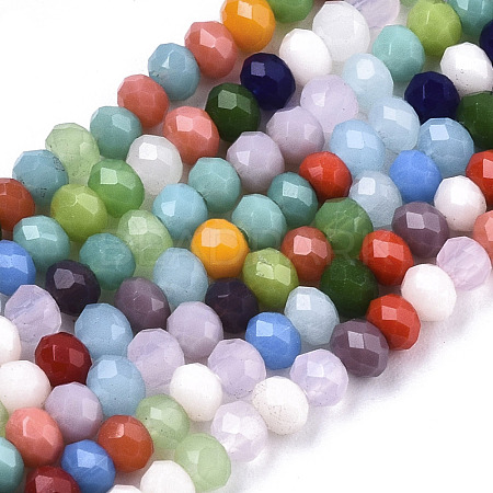 Opaque Glass Beads Strands GLAA-N041-007-1