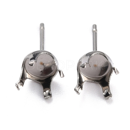 304 Stainless Steel Stud Earring Settings X-STAS-B004-05P-B-1