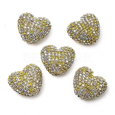 Sparkling Acrylic Heart Beads with Rhinestone Embellishment LS-OACR-NH0001-02B-05-1