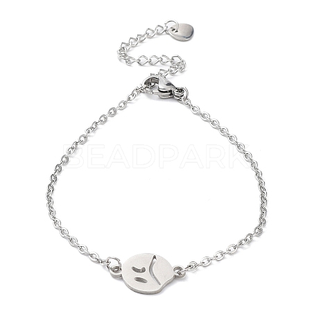 Tarnish Resistant 201 Stainless Steel Link Bracelets with Cable Chains BJEW-P297-01P-E-1