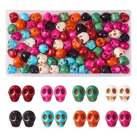 120Pcs 8 Colors Synthetic Turquoise Beads TURQ-SZ0001-01-1