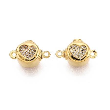 Brass Micro Pave Clear Cubic Zirconia Box Clasps KK-Q074-08G-1