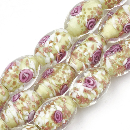 Handmade Gold Sand Lampwork Beads LAMP-T006-04E-1