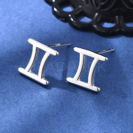 925 Sterling Silver Stud Earrings EJEW-K303-01S-03-1