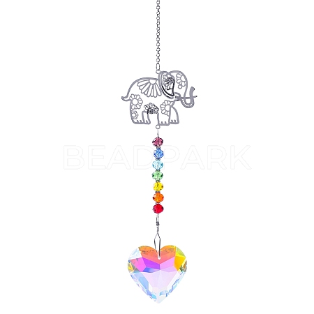 Faceted Heart Glass Suncatchers PW-WGADEF4-04-1