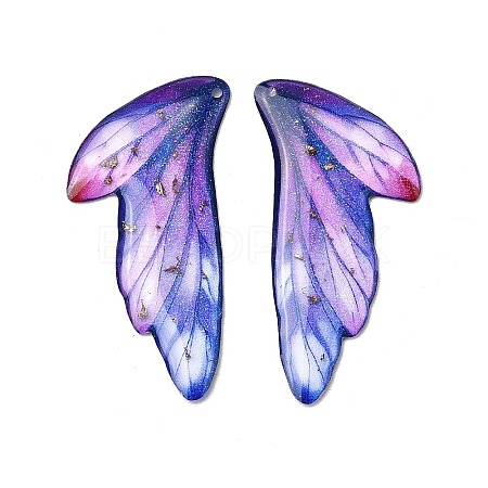 2Pcs Transparent Epoxy Resin Pendants RESI-A044-05C-1