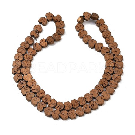 Electroplated Natural Lava Rock Beads Strands G-K388-04A-05-1