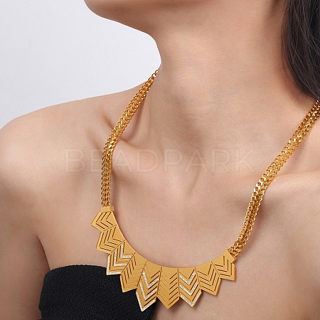 
304 Stainless Steel Bib Necklaces NJEW-Q322-09G-1