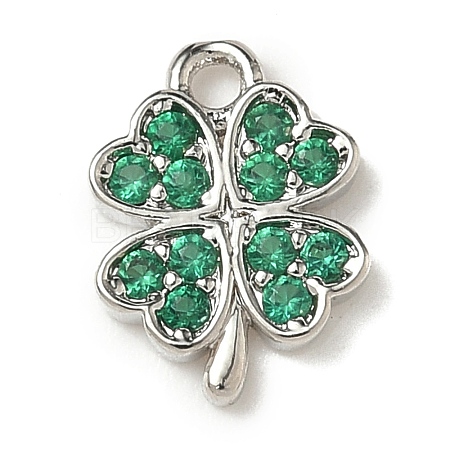 Brass Micro Pave Cubic Zirconia Charms KK-I276-44P-1