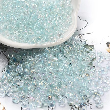 6/0 Inside Colours Fringe Glass Seed Beads SEED-A034-03J-1