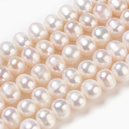 Natural Cultured Freshwater Pearl Beads Strands X-PEAR-S001-8-9mm-3-1