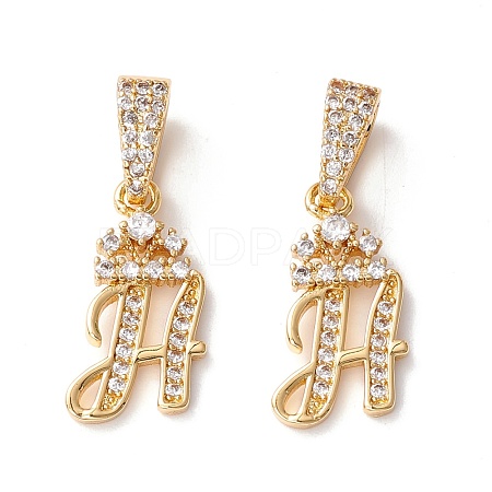 Eco-Friendly Brass Micro Pave Cubic Zirconia Pendants KK-K265-01G-H-1