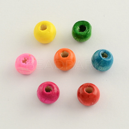 Dyed Natural Wood Beads WOOD-Q006-14mm-M-LF-1