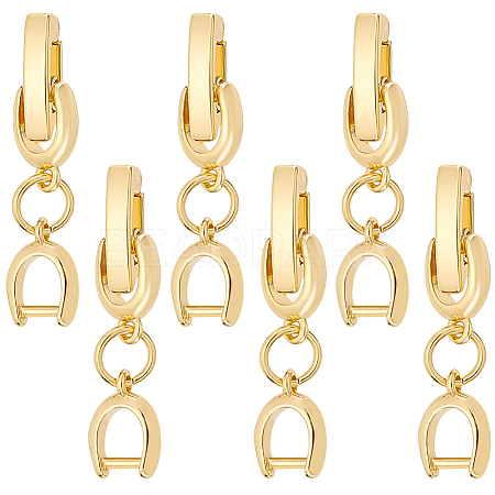 6Pcs Brass Watch Band Clasps DIY-BC0013-44A-G-1