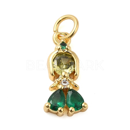 Rack Plating Brass with Cubic Zirconia Pendants KK-Q784-10G-02-1