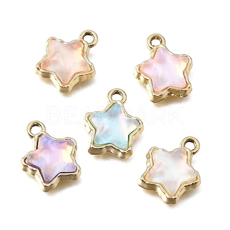 UV Plating Alloy and Glass Pendants GL-CBA6CEF-01G-1