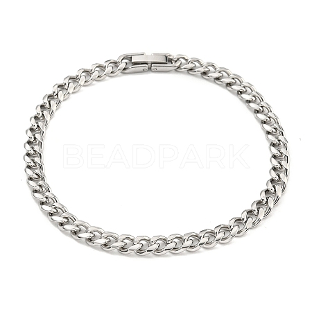 Non-Tarnish 201 Stainless Steel Curb Chain Bracelets for Women and Men BJEW-F473-08P-03-1