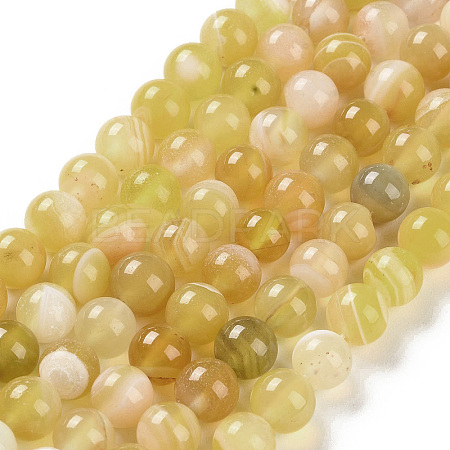 Natural Striped Agate/Banded Agate Beads Strands G-Z060-A01-B20-1