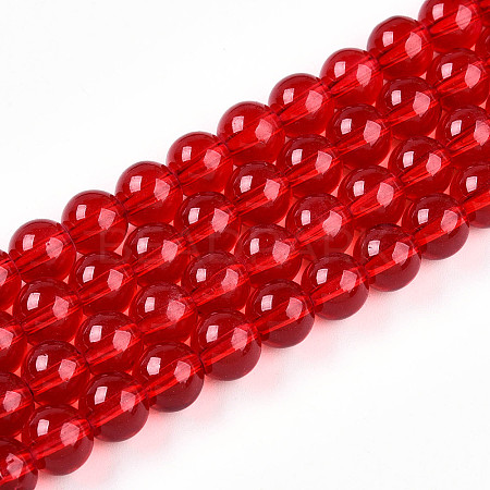 Baking Paint Transparent Glass Beads X1-DGLA-N006-8mm-10-1