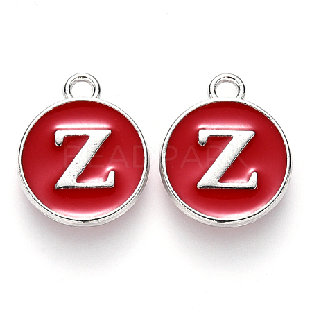 Platinum Plated Alloy Enamel Charms ENAM-S118-03Z-P-1