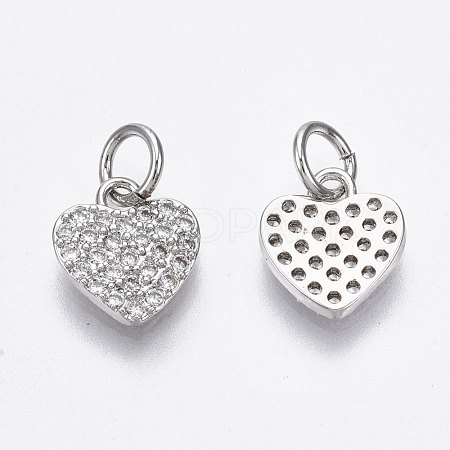 Brass Micro Pave Cubic Zirconia Charms ZIRC-R109-020P-NF-1