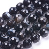 Natural Striped Agate/Banded Agate Beads Strands G-P364-11-6mm-1