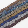 Electroplated Natural Lava Rock Bead Strands G-E497-J-1