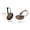 Antique Bronze Brass Bezel Leverback Earring Findings for Cabochons X-KK-C1244-16mm-AB-NR-2