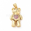 Rack Plating Brass Micro Pave Cubic Zirconia Pendants KK-G456-21G-2