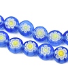 Handmade Millefiori Glass Flat Round Bead Strands LK-P010-04-4