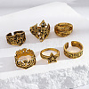 6Pcs 201 Stainless Steel Finger Rings for Men FS-WG288A9-02-1